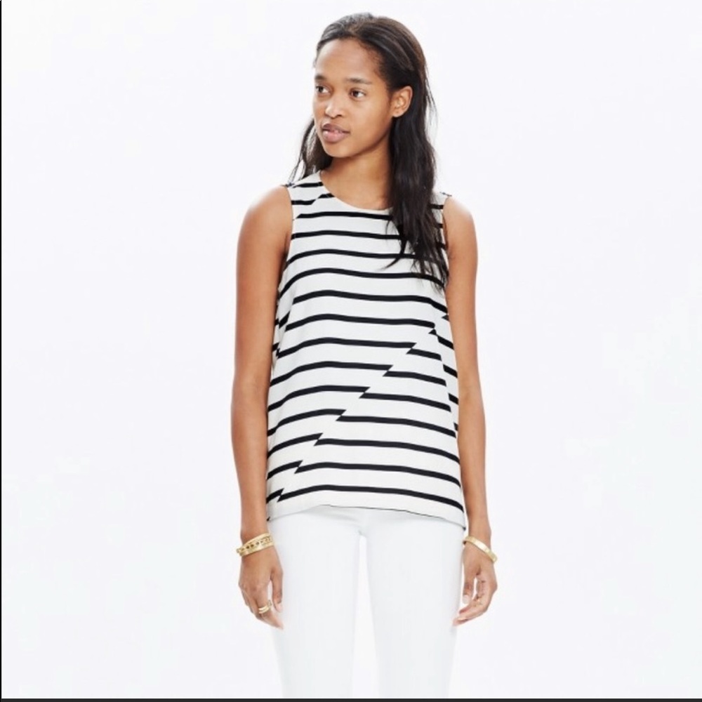 Madewell striped crepe draped top